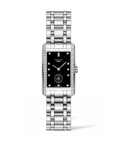 Longines DolceVita 23 Quartz Paslanmaz Çelik / Elmas / Siyah / Bilezik, referans L5.512.0.57.6