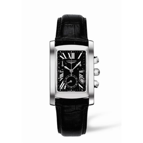 Longines DolceVita 28 Quartz Chronograph Paslanmaz Çelik Siyah Roman, referans L5.656.4.79.3