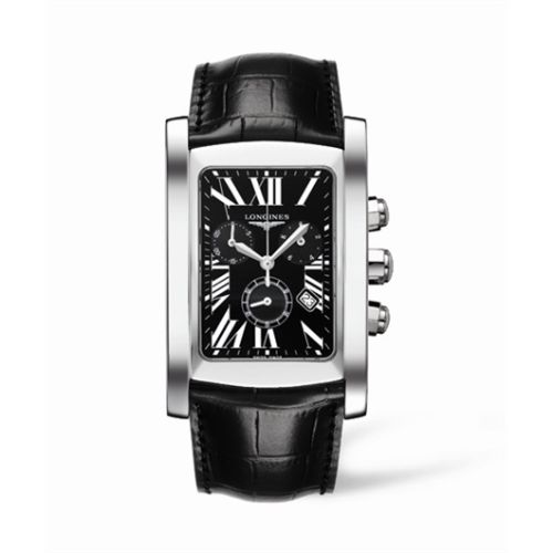 Longines DolceVita XL Chronograph Paslanmaz Çelik Siyah Roman, referans L5.687.4.79.3