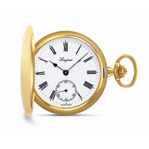 Longines Pocket Watch Altın-Plated / Beyaz - Roman, referans L7.012.2.21.1