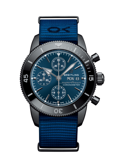 Breitling Superocean Heritage II Chronograph 44 Outerknown Paslanmaz Çelik / Mavi / Econyl, referans M133132A1C1W1