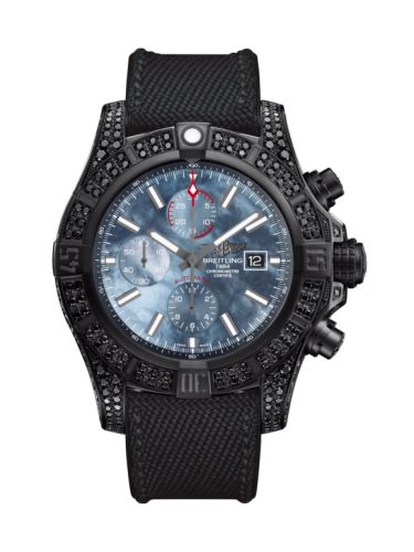 Breitling Super Avenger II Elmasworks / Black Steel / Blue MOP / Military 49mm, reference M13371BU.BE52.264S