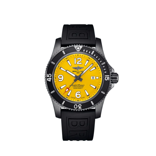 Breitling Superocean 46 Siyahsteel / Sarı / Kauçuk / Pin, referans M17368D71I1S1