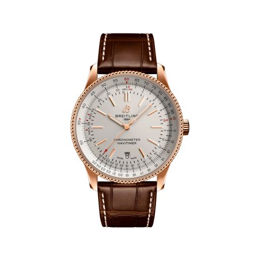 Breitling Navitimer Automatic 41 Automatic Red Gold / Silver / Croco / Pin, reference R17326211G1P1