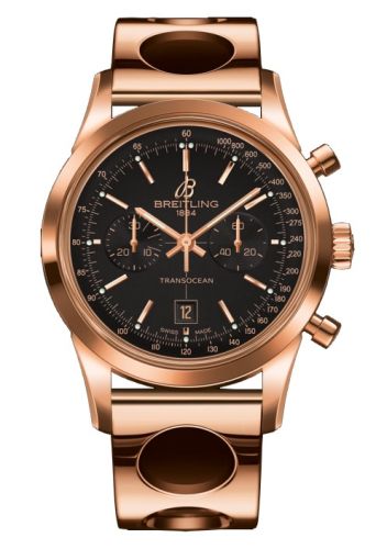 Breitling Transocean Chronograph 38 Gold / Black / Racer, reference R4131012.BC07.223R