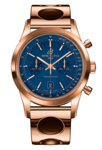 Breitling Transocean Chronograph 38 Gold / Blue / Racer, reference R4131012.C863.223R