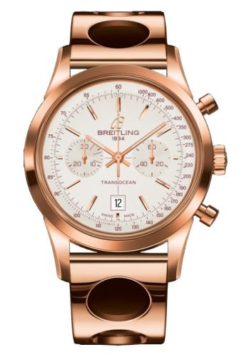 Breitling Transocean Chronograph 38 Gold / Silver / Racer, reference R4131012.G758.223R