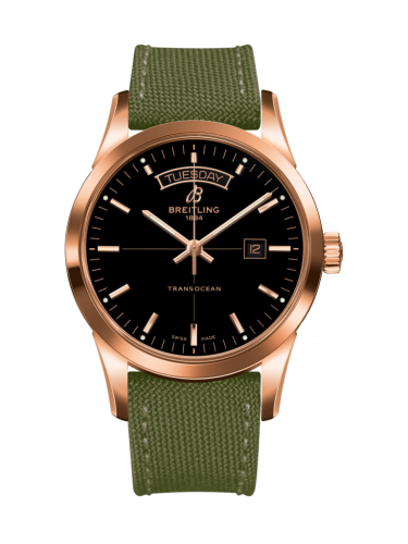 Breitling Transocean Day &amp; Date Red Gold / Black / Military / Pin 43mm, reference R4531012/BB70/106W/R20BA.1