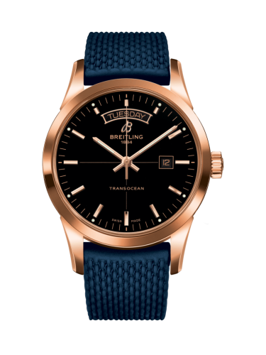 Breitling Transocean Day &amp; Date Red Gold / Black / Rubber / Folding 43mm, reference R4531012/BB70/281S/R20D.3