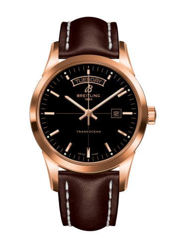 Breitling Transocean Day &amp; Date Red Gold / Black / Calf / Folding 43mm, reference R4531012/BB70/438X/R20D.1