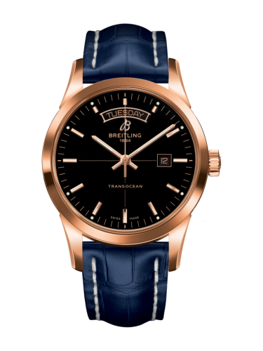 Breitling Transocean Day &amp; Date Red Gold / Black / Croco / Folding 43mm, reference R4531012/BB70/732P/R20D.1
