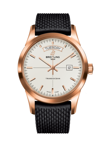 Breitling Transocean Day &amp; Date Red Gold / Silver / Rubber / Folding 43mm, reference R4531012/G752/279S/R20D.3