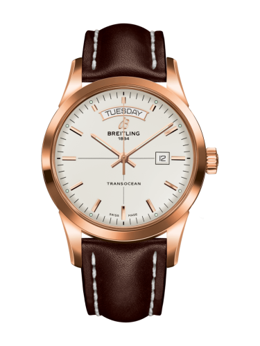 Breitling Transocean Day &amp; Date Red Gold / Silver / Calf / Folding 43mm, reference R4531012/G752/438X/R20D.1