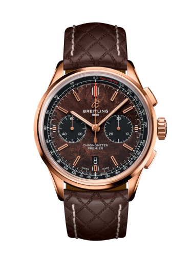 Breitling Premier B01 Chronograph 42 Bentley Centenary Kırmızı Altın / Wood / Calf / Pin, referans RB01181A1Q1X1