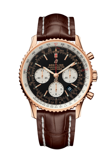 Breitling Navitimer 1 B01 Chronograph 43 Kırmızı Altın / Siyah / Kahverengi Croco, referans RB012121.BG76.739P