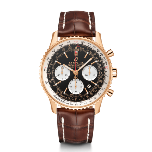 Breitling Navitimer 1 B01 Chronograph 43 Kırmızı Altın / Siyah / Croco / Pin, referans RB0121211B1P1
