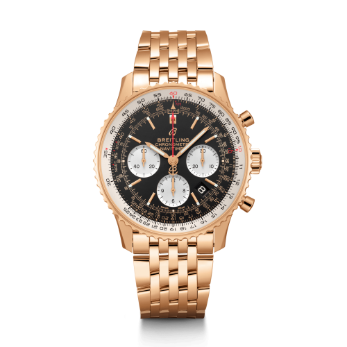 Breitling Navitimer 1 B01 Chronograph 43 Kırmızı Altın / Siyah / Bilezik, referans RB0121211B1R1