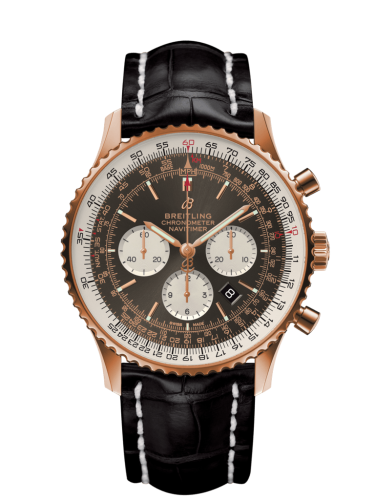 Breitling Navitimer 1 B01 Chronograph 46 Kırmızı Altın / Anthracite / Croco / Pin, referans RB0127121F1P1