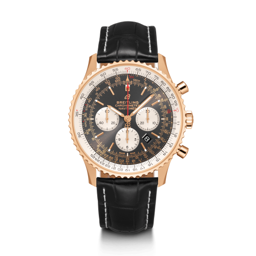 Breitling Navitimer 1 B01 Chronograph 46 Kırmızı Altın / Anthracite / Croco / Folding, referans RB0127121F1P2