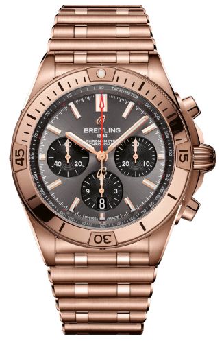 Breitling Chronomat B01 42 Red Gold / Anthracite / Rouleaux, reference RB0134101B1R1
