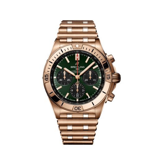 Breitling Chronomat B01 42 Kırmızı Altın / Yeşil / Rouleaux, referans RB0134101L1R1