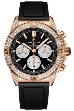 Breitling Chronomat B01 42 Kırmızı Altın - Elmas / Siyah / Kauçuk, referans RB0134721B1S1