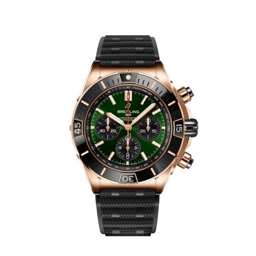 Super Chronomat B01 44 Kırmızı Altın / Yeşil / Kauçuk Rouleaux