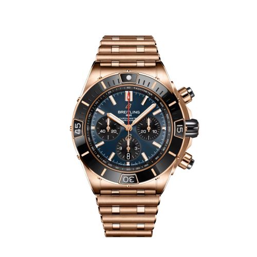 Breitling Super Chronomat B01 44 Kırmızı Altın / Mavi / Rouleaux, referans RB01362A1C1R1