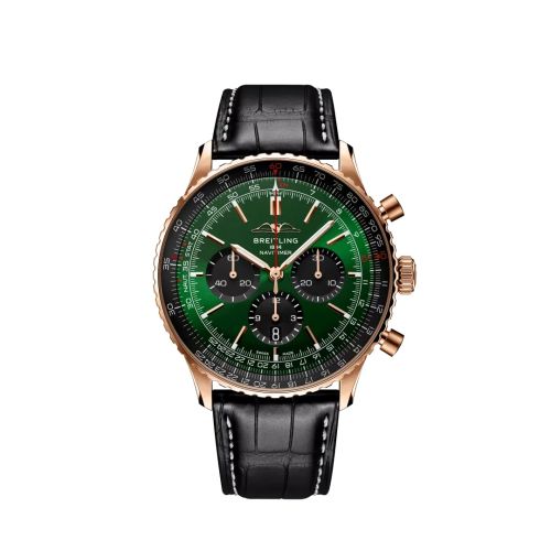 Breitling Navitimer B01 Chronograph 46 Kırmızı Altın / Yeşil, referans RB0137241L1P1