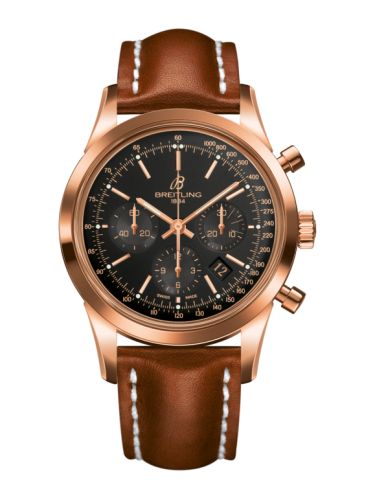 Breitling Transocean Chronograph Red Gold / Black / Calf 43mm, reference RB015212.BB16.433X