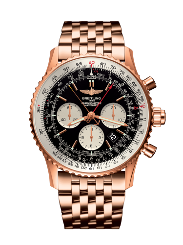 Breitling Navitimer Rattrapante Kırmızı Altın / Siyah / Bilezik 45mm, referans RB031121/BG11/443R