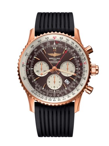 Breitling Navitimer Rattrapante Kırmızı Altın / Panamerican Bronze / Kauçuk 45mm, referans RB031121.Q619.252S