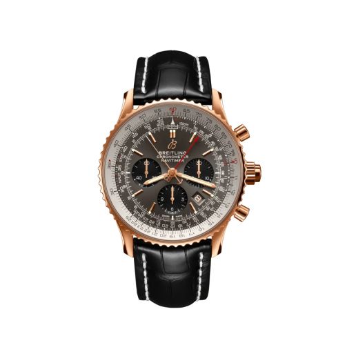 Breitling Navitimer Rattrapante Kırmızı Altın / Stratos Gri / Alligator 45mm, referans RB0311E61F1P1