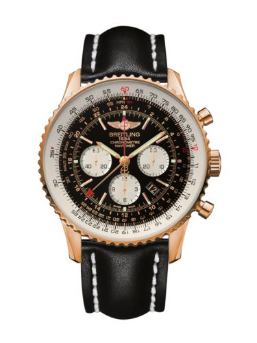 Breitling Navitimer GMT Kırmızı Altın / Siyah / Calf 48mm, referans RB044121.BD30.441X