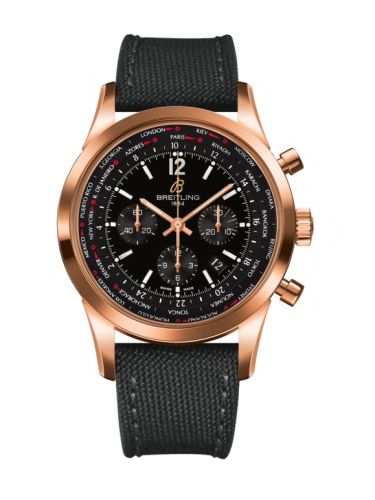 Breitling Transocean Chronograph Unitime Pilot Red Gold / Black / Military 46mm, reference RB0510U5.BC39.100W
