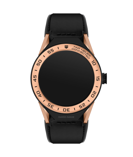 TAG Heuer Carrera Connected Modular 45 Siyah Titanyum / Pembe Altın / Siyah Calf, referans SBF8A5000.32FT6079