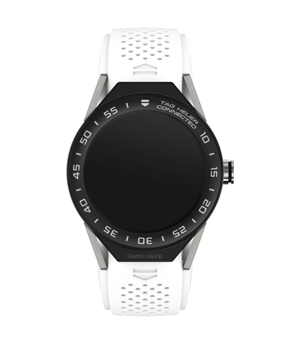 TAG Heuer Carrera Connected Modular 45 Titanyum / Seramik / Beyaz Kauçuk, referans SBF8A8001.11FT6103