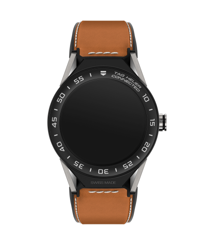TAG Heuer Carrera Connected Modular 45 Titanyum / Seramik /  Kahverengi Calf, referans SBF8A8001.11FT6110