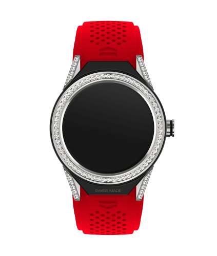 TAG Heuer Carrera Connected Modular 45 Titanyum / Elmas Lugs / Elmas / Kırmızı Kauçuk, referans SBF8A8011.61FT6080