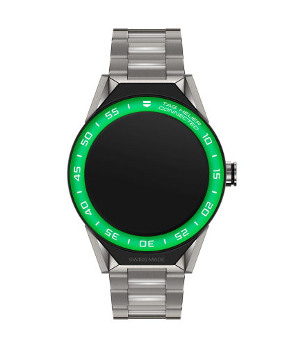 TAG Heuer Carrera Connected Modular 45 Titanium / Green Aluminum / Bracelet, reference SBF8A8018.10BF0608