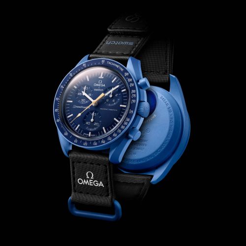 Swatch MoonSwatch Mission to Neptune Moonshine Altın 42mm, referans SO33N101-108