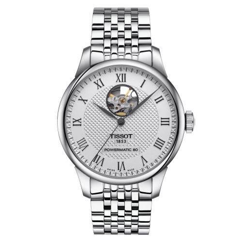 Tissot Le Locle Powermatic 80 Open Heart Paslanmaz Çelik / Gümüş / Bilezik 39.3mm, referans T006.407.11.033.02