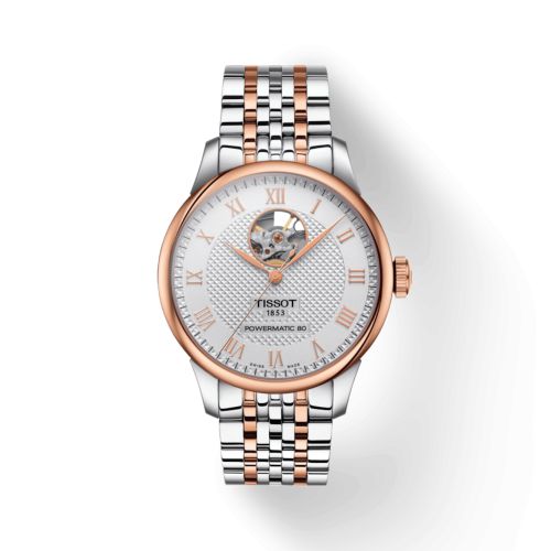 Tissot Le Locle Powermatic 80 Open Heart Paslanmaz Çelik - Pembe Altın / Gümüş / Bilezik 39.3mm, referans T006.407.22.033.02