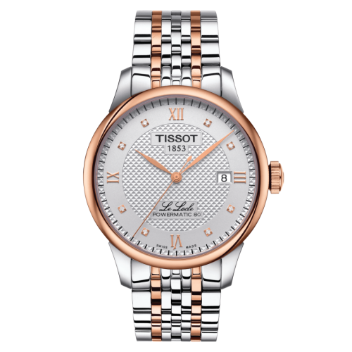 Tissot Le Locle Powermatic 80 39.3 Paslanmaz Çelik / Pembe Altın PVD / Gümüş / Bilezik, referans T006.407.22.036.00