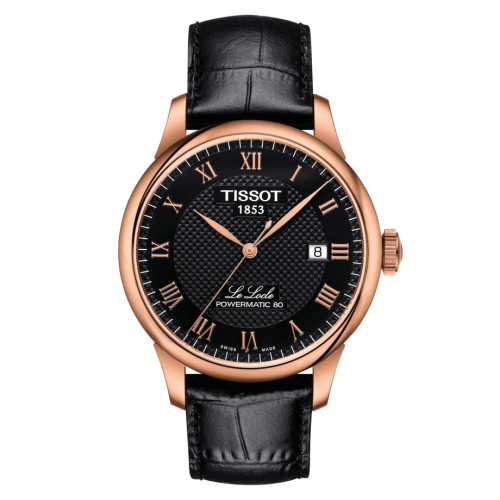 Tissot Le Locle Powermatic 80 39.3 Pembe Altın / Siyah / Kayış, referans T006.407.36.053.00