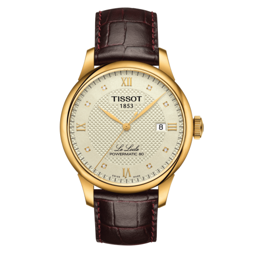 Tissot Le Locle Powermatic 80 39.3 Sarı Altın PVD / Ivory / Kayış, referans T006.407.36.266.00
