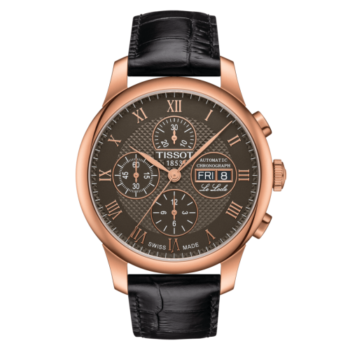 Tissot Le Locle 42.3 Valjoux Chronograph Pembe Altın PVD / Bronze, referans T006.414.36.443.00