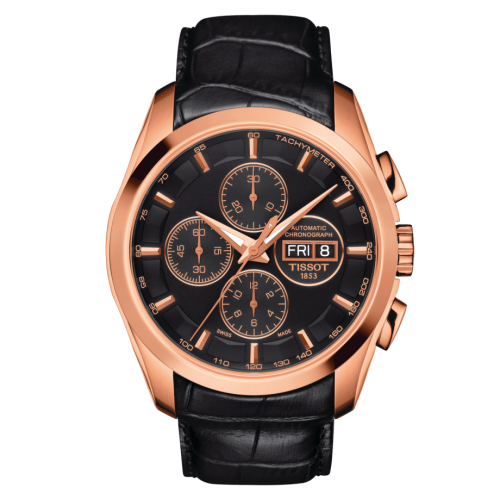 Tissot Tissot Couturier Automatic Chronograph 43 Pembe Altın PVD / Siyah, referans T035.614.36.051.01