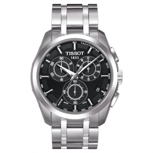Tissot Couturier Quartz Chronograph Paslanmaz Çelik / Siyah / BRacelet 41mm, referans T035.617.11.051.00