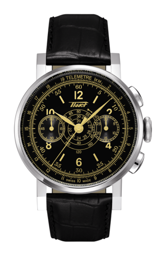 Heritage Chronograph Paslanmaz Çelik / Siyah / Kayış 40 mm
